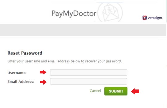 Reset PayMyDoctor Portal Login Password